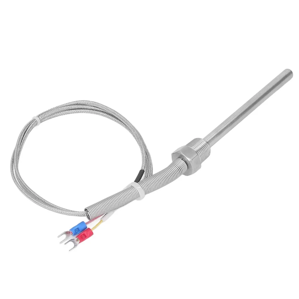 

0‑1250℃ Thermocouple Sensor 8x100mm 3/8 NPT Temperature Sensor Probe Two Wire Stainless Steel K Type Thermocouple Industrial Use