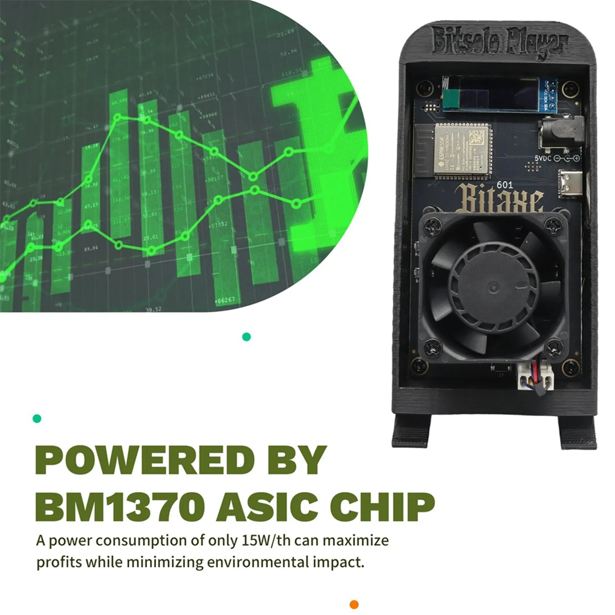 A04V Gamma 601 BTC Solo Miner مع Shell 1.2TH/S 18W BM1370 Asic Chip من Antminer S21 Pro Bitcoin BTC Miner EU Plug