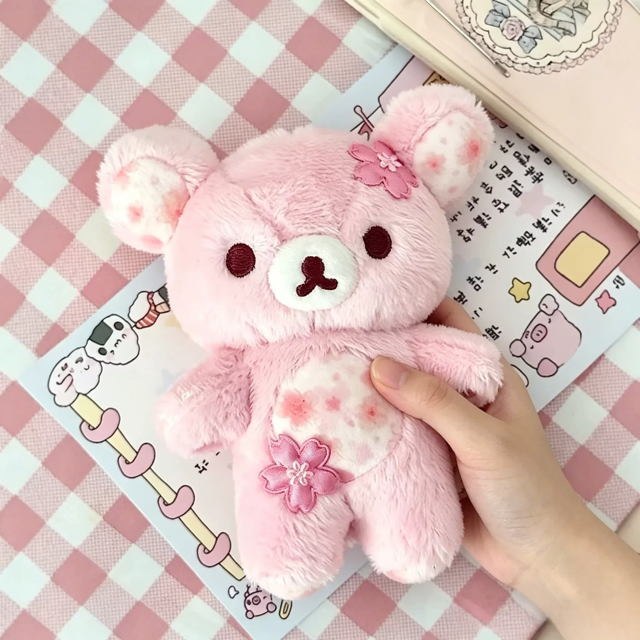 30/40/50cm Cherry Blossom Rilakkuma Cute Cartoon Bear Plush Toy Stuffed Animals Doll Soft Comfortable Accompany Sleeping Doll view 4