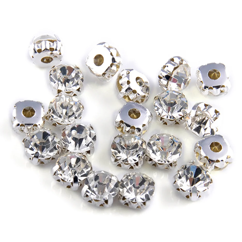 3D Claw Sewing Rhinestones Gold Base Flatback Crystals Glass Strass Garment Dress Beads Non Hotfix Rhinestones For Clothes Gems