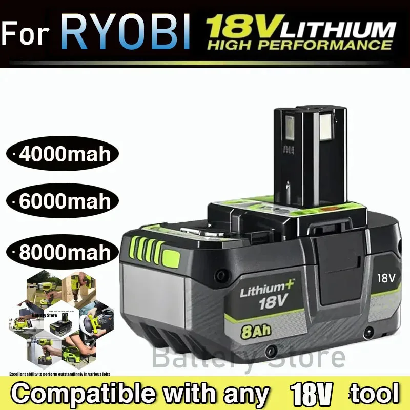 For RYOBI high-performance lithium battery 18V with no memory effect and low self discharge for all tools P104, P107