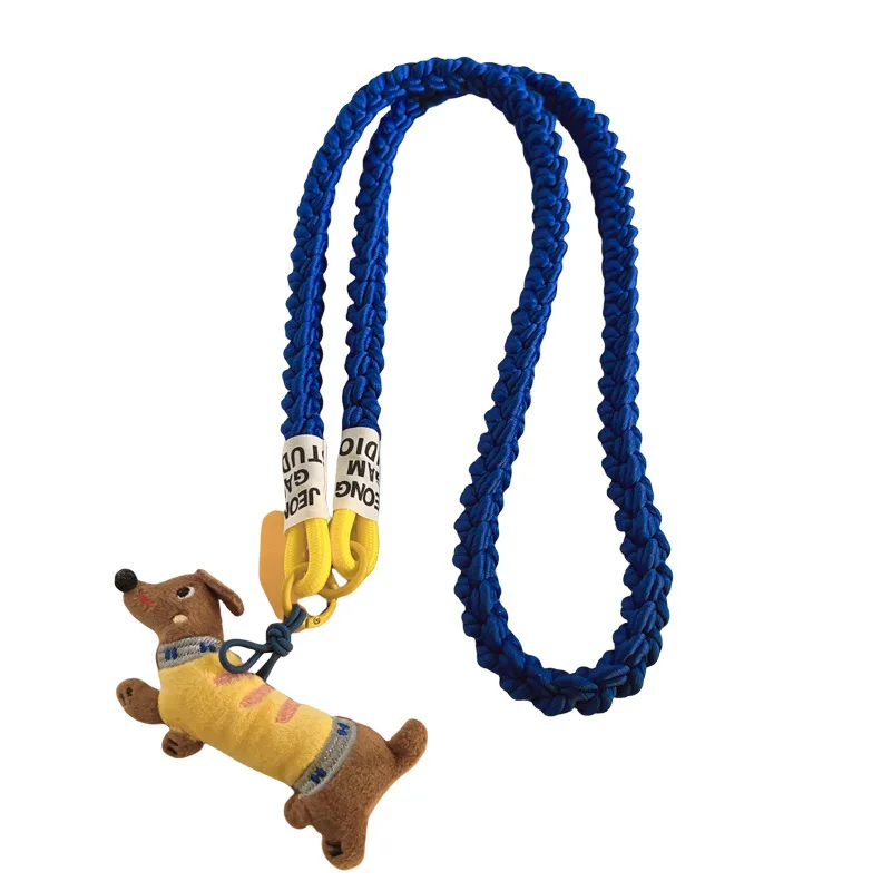 Cute Yellow Dachshund Pendant - Universal Phone Case Strap, Long Crossbody Chain with Diagonal/Hanging Rope Styles