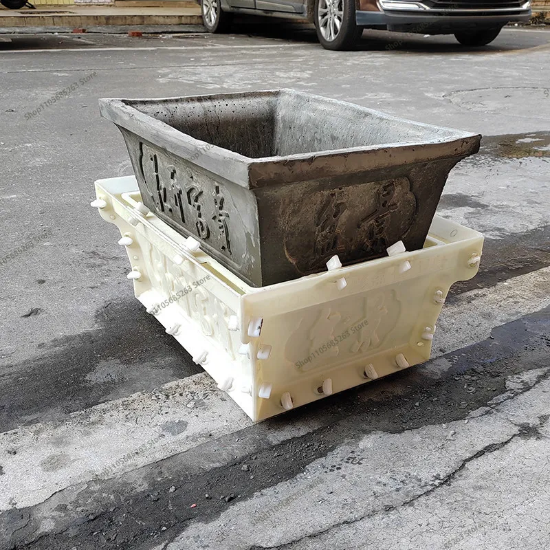 35cm Rectangular Cement Flower Pot Mold, European Style Roman Column Bonsai Mould, Mould for DIY Making Large & Small Planters
