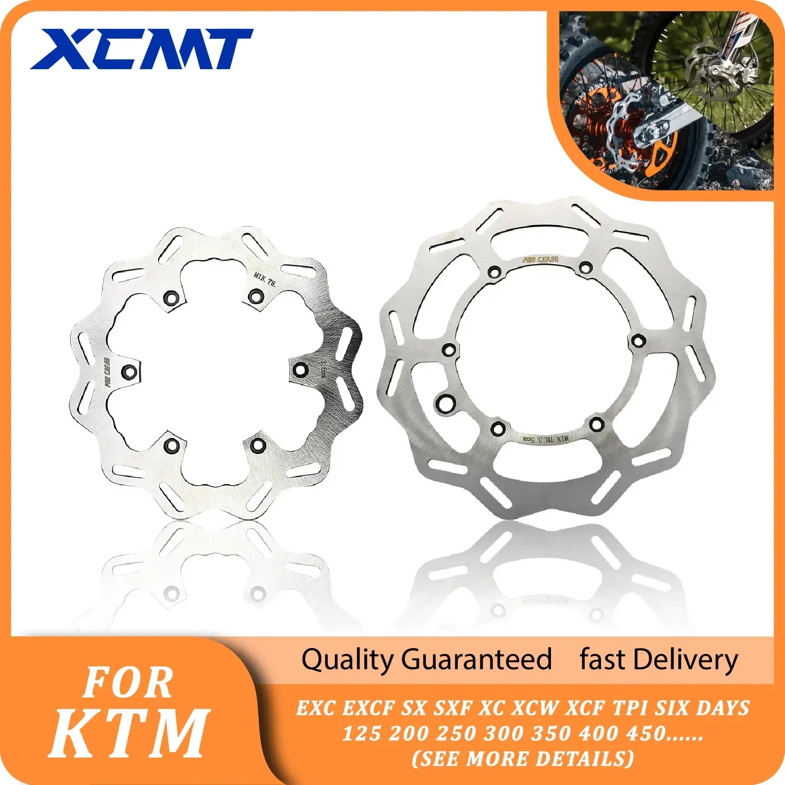 

Motocross 260/220mm Front Rear Brake Discs Rotors For KTM EXC EXCF SX SXF XC XCW XCF TPi Six Days 125 200 250 300 350 400 450