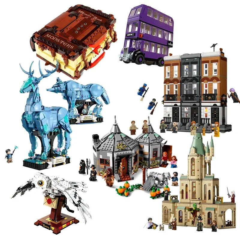 25 Types Anime Book House Banner Building Block Magical Knights ClockTower Brick Toys for Kids Children Gift