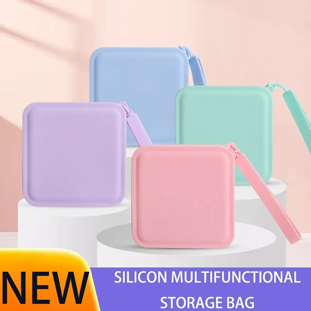 Portafoglio organizzatore in Silicone portamonete Mini borsa da viaggio impermeabile con cerniera liscia borsa per auricolari studenti