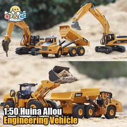 1/50 Scale High Simulation Alloy Toys Die-cast Pattern Hydraulic Navvy Loader Bulldozer Engineering Construction Car Boys Gifts