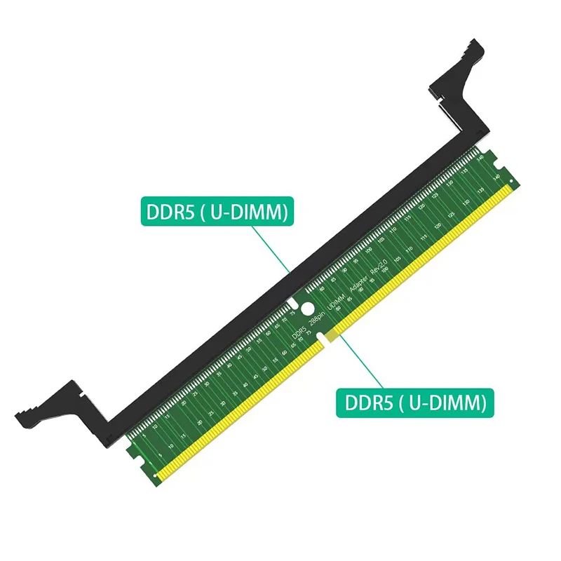 Adaptateur de carte de test de mémoire RAM DDR5 Carte de protection de mémoire DDR5 U-DIMM 288Pin avec loquet long 6 000 cartes pour ordinateur de bureau