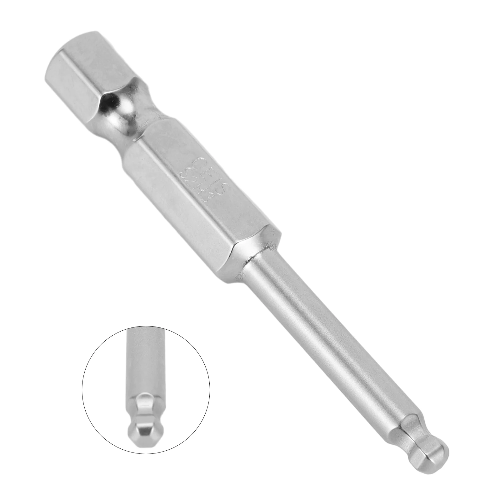 1pc Ball End Hex Screwdriver Bit Metric Hex Bit 50mm Long Magnetic Driver Bit External Hexagonal Wind Screwdriver Head