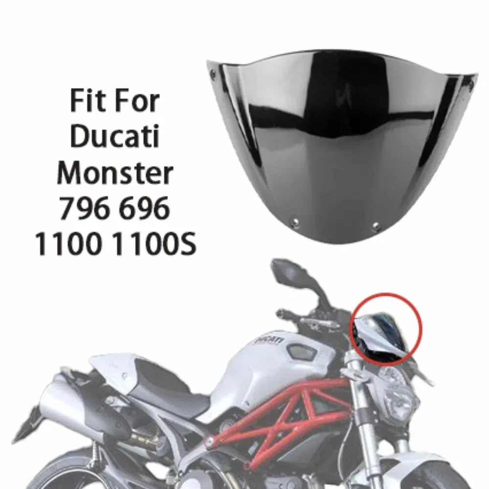 

Motorcycle Double Bubble Windscreen Windshield Screen Deflector Protector Part For Ducati Monster 796 696 1100 1100S