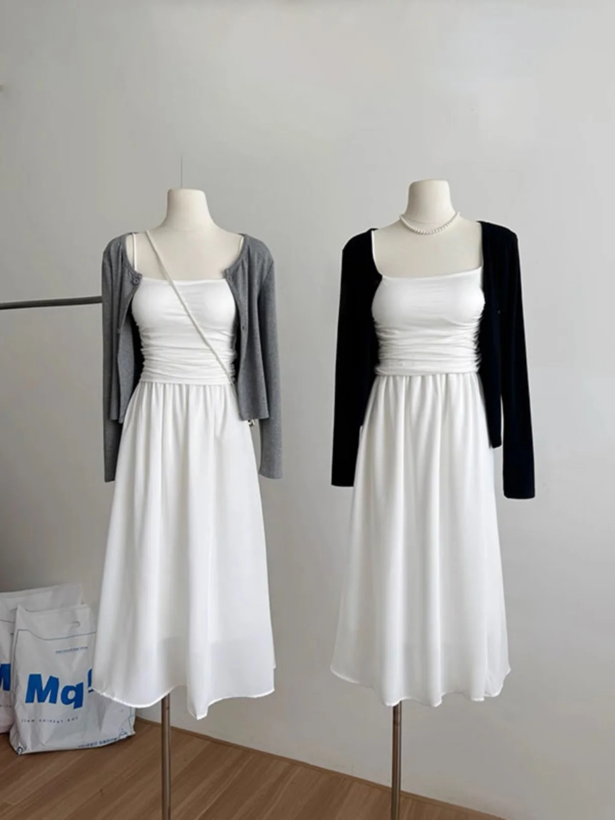 

Sun Protection Lightweight Modal Cardigan with Strap Vest Women's Shawl Summer Thin Outerwear Two-Piece Set Commute Style Lon...