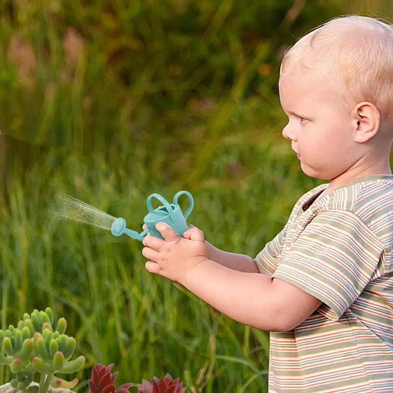 أطفال مسقاة البستنة لطيف علبة سقاية النباتات أداة المياه غلاية مقبض مريح وعاء للنباتات العصارية حديقة الزهور