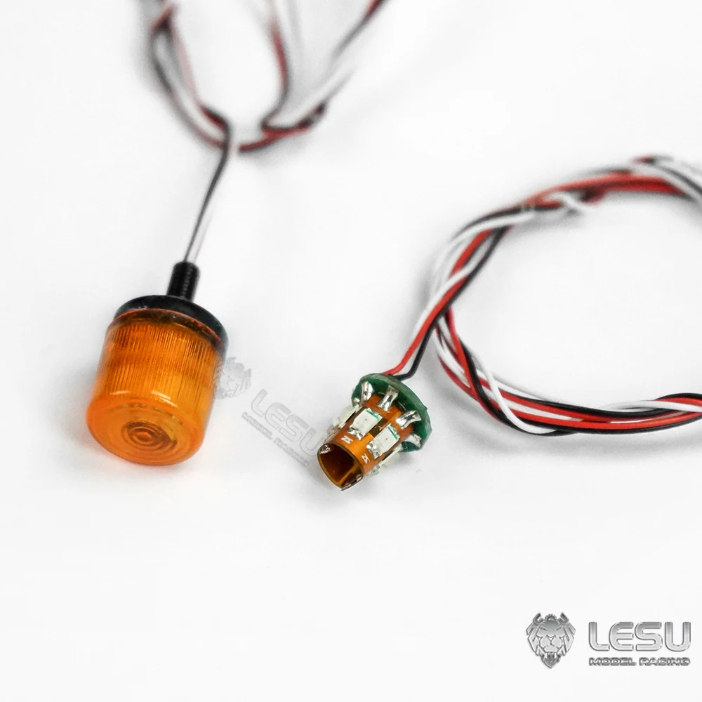 Modelo de cabine rc, 1 peça, aviso rotativo, luz led, tensão 3v para rc 1/14 lesu, diy, caminhão trator tamiyaya, carros