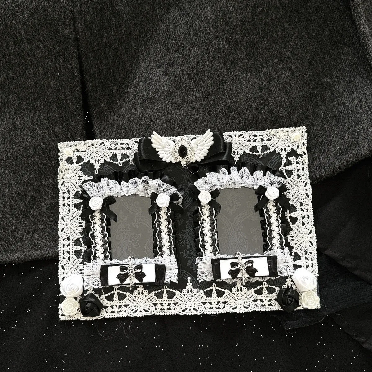 Lolita Gothic Black White Lace Pain Board. Subculture Anime Cosplay Ita Bag Board. Ita Bag Board Insert Board Decorative