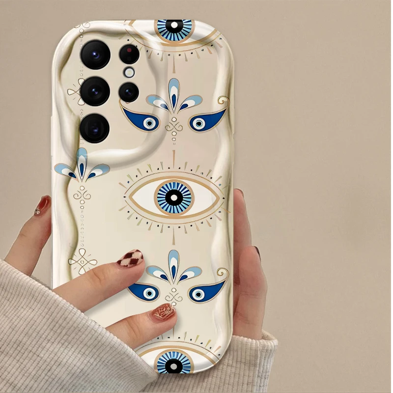 Moon Sun God Eyes Graphic Soft Phone Case For Samsung Galaxy S25 S24 Ultra S23 S22 S21 S20 Plus FE A56 A36 A26 Shockproo Cover