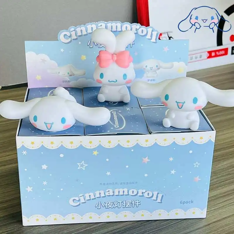 New Sanrio  Box Kawaii Cinnamoroll Figures Toy Light Night Home Decoration For Fans Children Christmas Gift Small Night Ligh