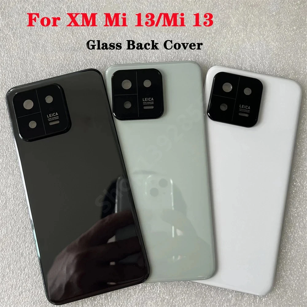 New For XM Mi13 Battery Back Cover Door For Mi 13 Tempered Glass Phone Housing + Camera Lens Case Replacement