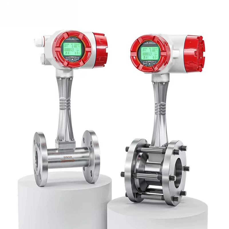 DN10-DN500 شاشة LED للزيت والغاز مقياس الجريان الدوامي مخرج النبض ATEX مقياس الجريان البخاري #3