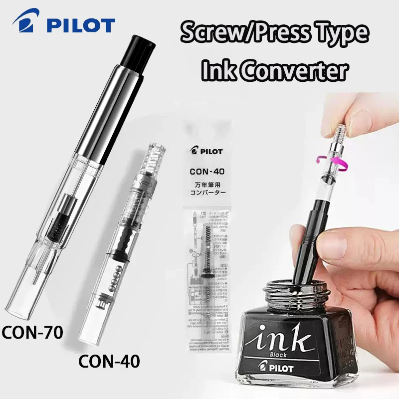 PILOT Fountain Pen Ink Converter CON-40 Screw Rotary/CON-70 Push Type 0.4/1.1ml Ink-Filler Absorber Original Japanese Stationery