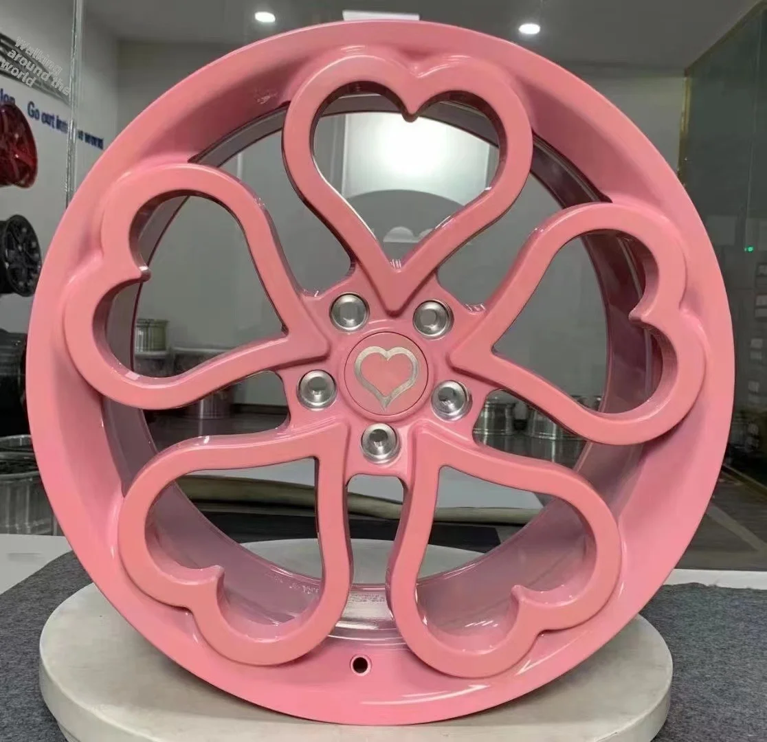 Pink/purple/white/ Heart-shaped Custom Forged Wheels Suitable for Various Car Models Aluminum Alloy Car Wheels