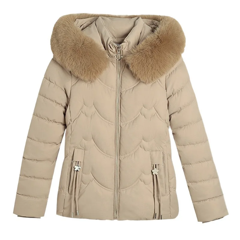 

Женская короткая хлопковая куртка, зимняя теплая пухозащитная модная облегающая осенне-весенняя верхняя одежда оптом