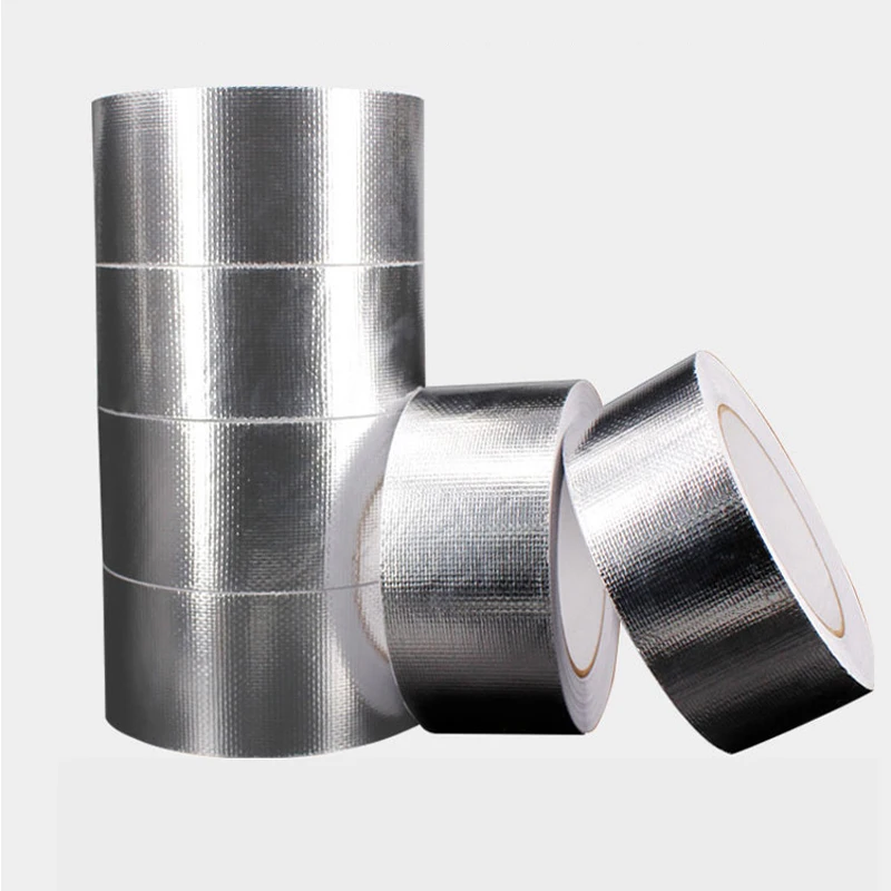 

Glass Fiber Aluminum Foil tape High-temperature Resistant Sunscreen Waterproof Pipeline Sealing Range Hood Adhesive Tape