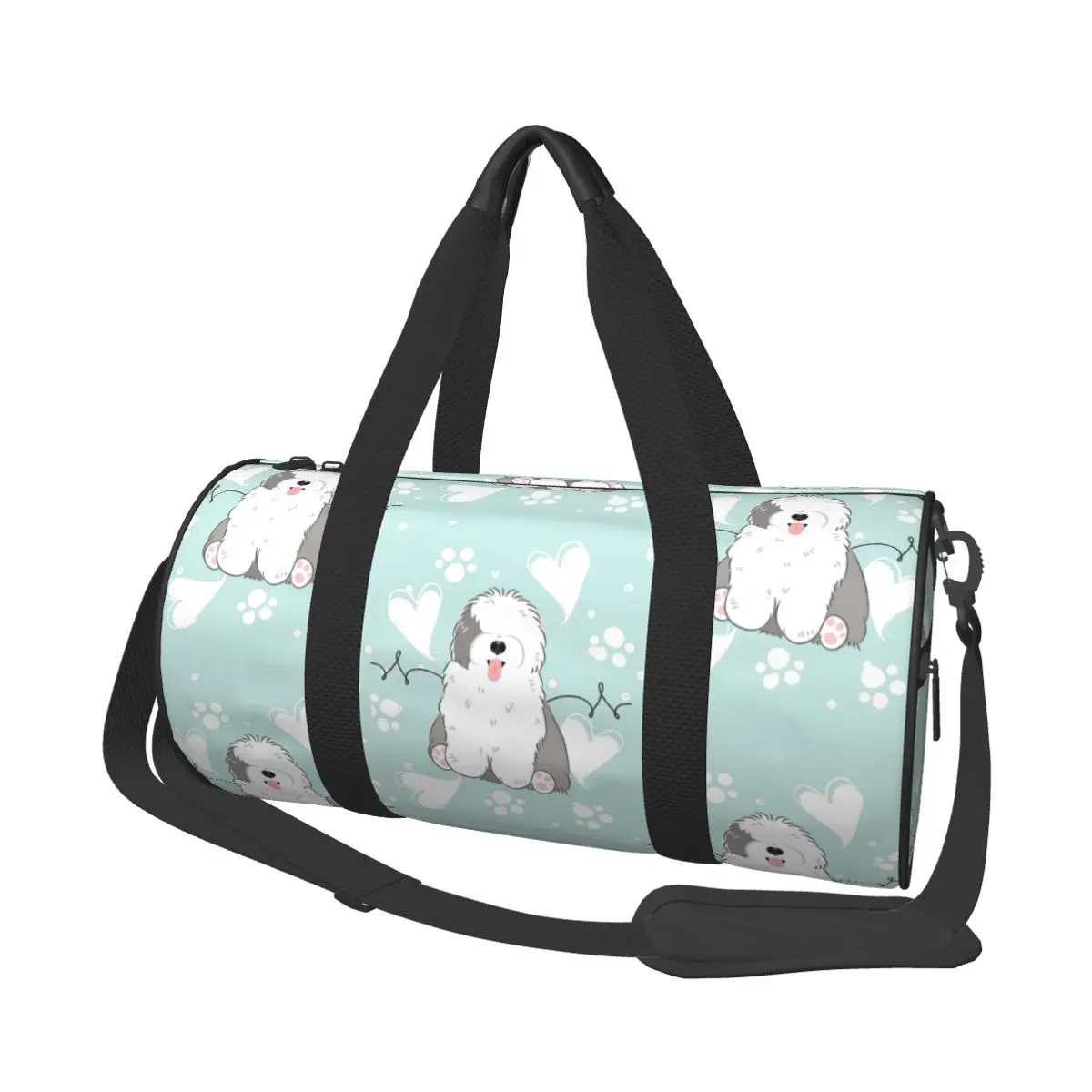 

Love Old English Sheepdog Large Duffle Gym Bag Multi-Functional Duffle Travel Bags Handbags Fitness bag