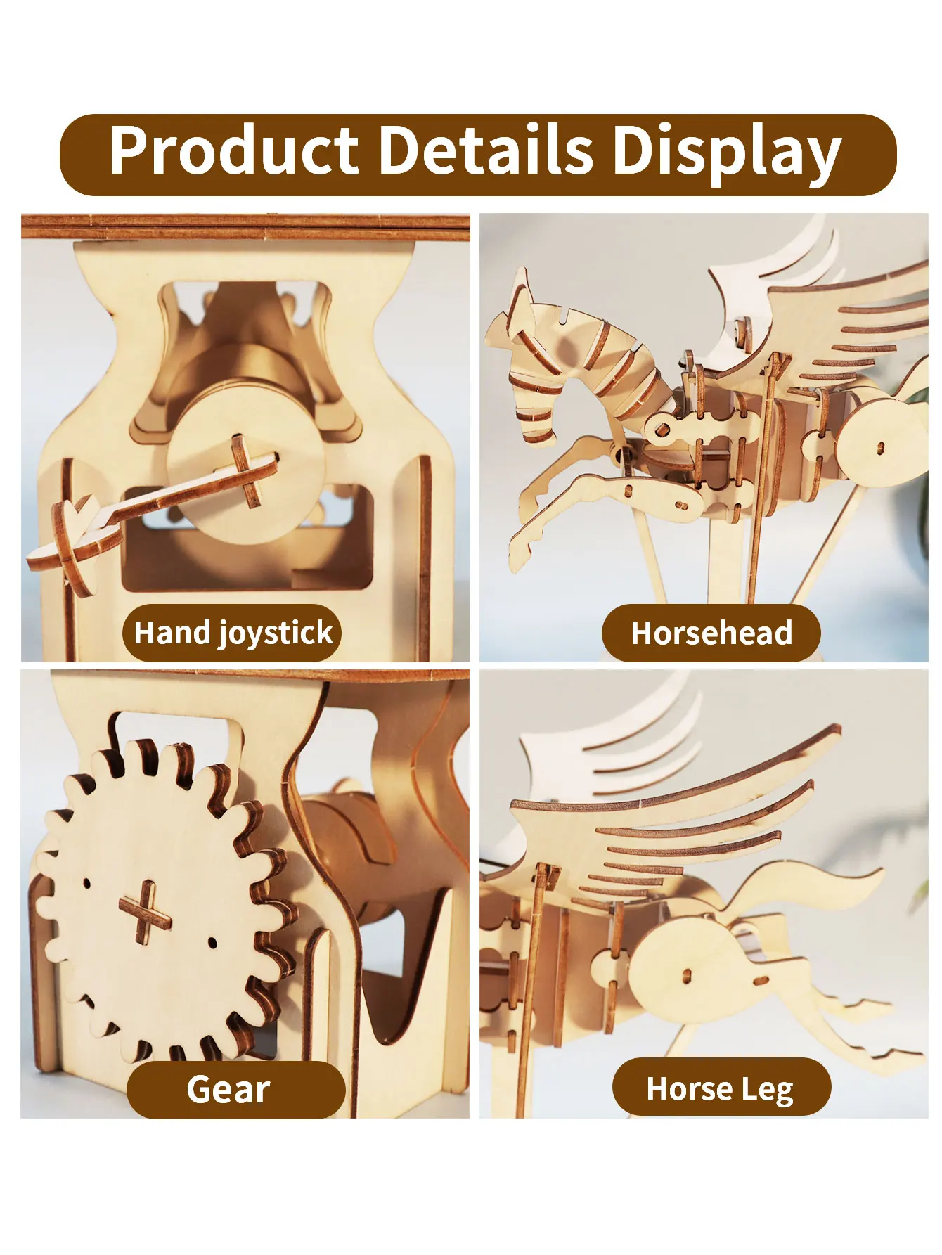 木製の3Dペガスパズル,手作りの工芸品,アセンブリキット,クリエイティブな装飾,誕生日,クリスマスプレゼント