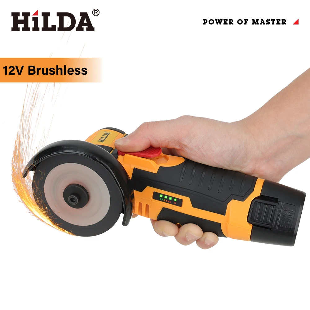 HILDA 12 V Mini 3 Inç Fırçasız Elektrikli Açı Öğütücü Mikro Lityum-iyon Parlatıcı Elmas Kesme Ve Taşlama Makinesi Erkekler Hediye