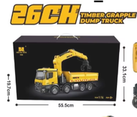 2.4G HUINA 1538 1/14 Scale RC Timber Grab Dump Truck Remote Control Dumper Car Model 1200MAH Battery Toys Gifts for Boys TH19620