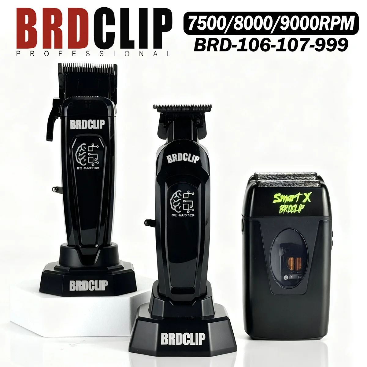 

Professional BRDCLIP 106 7500RPM 107 8000RPM Hair Trimmer DLC Fade Blade BRD-999 9000PRM Magnetic Motor Barber Electric Shaver