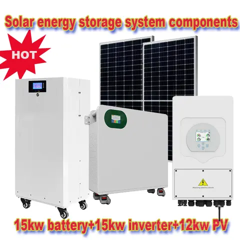 Vendita calda 10kw 12kw 15kw 20kw 30kw 50kw LiFePo4 Batteria Inverter Pannelli Solari Power Bank Sistema di Accumulo di Energia Kit Completo