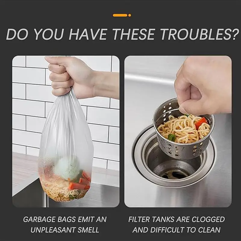 Sink Drain Rack For Food Waste Kitchen Leftover Filter Holder With Mesh Bag Multi-purpose Mesh Waste Rack Easy To Install And