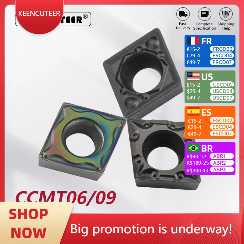 

CCMT Blade for Steel CCMT06/09 TF/LQ/TM/MF/PF/PM YZ6030 YZ5010 Carbide Insert for SCLCR/L External Turning Tool Cutter CNC Lathe