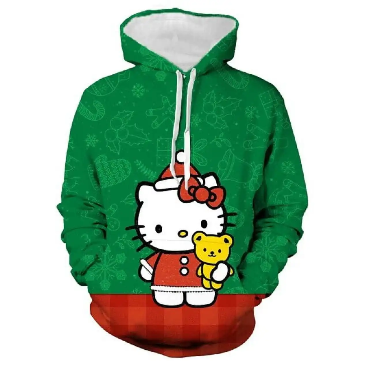 MINISO Spring Autumn Kids HELLO KITTY Hoodie Cartoon Pullover Adult Kids Casual Hooded Clothing Boys Girls Fashion Coat with Hat