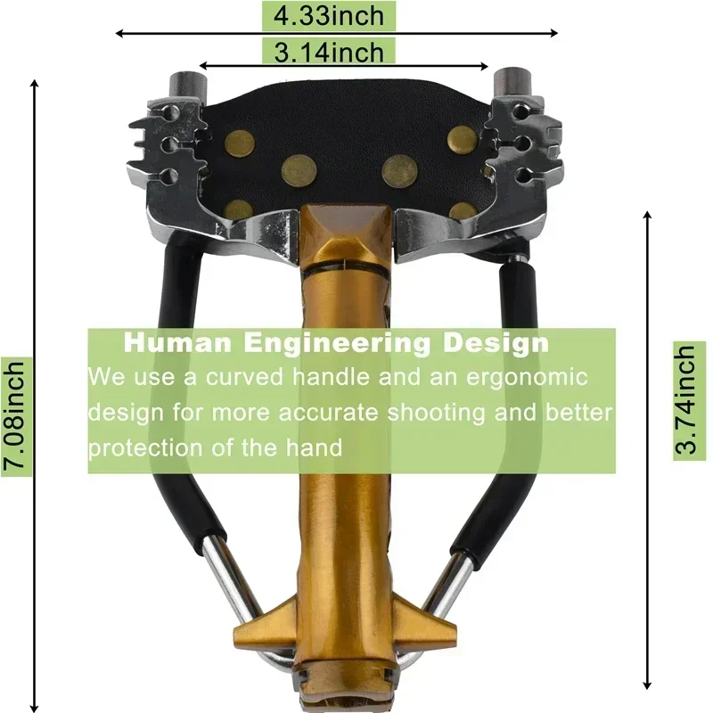 Metal Slingshot Can Shoot Fish with Wrist Outdoor Heavy-Duty Power Hunting Support Slingsshot 2Rubber Bands рогатка для охоты