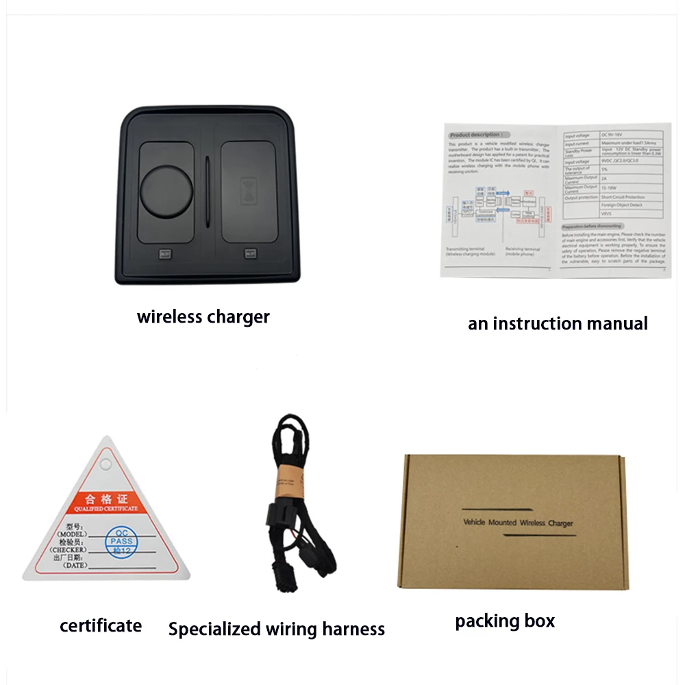 ZhuCamX for Toyota Sienna XL30 2011–2020 Armrest Storage Wireless Mobile Phone Charger QI 18W iPhone Magsafe Fast Charging Panel