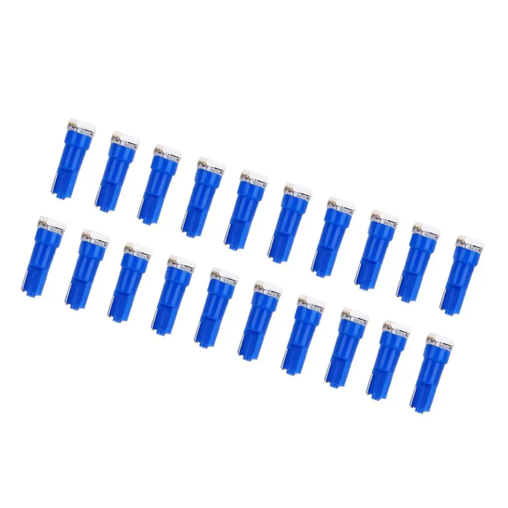T5 LED Bulb Ice Blue Wedge Light 12V Plug and Play Long Life Car Accessories for License Cluster