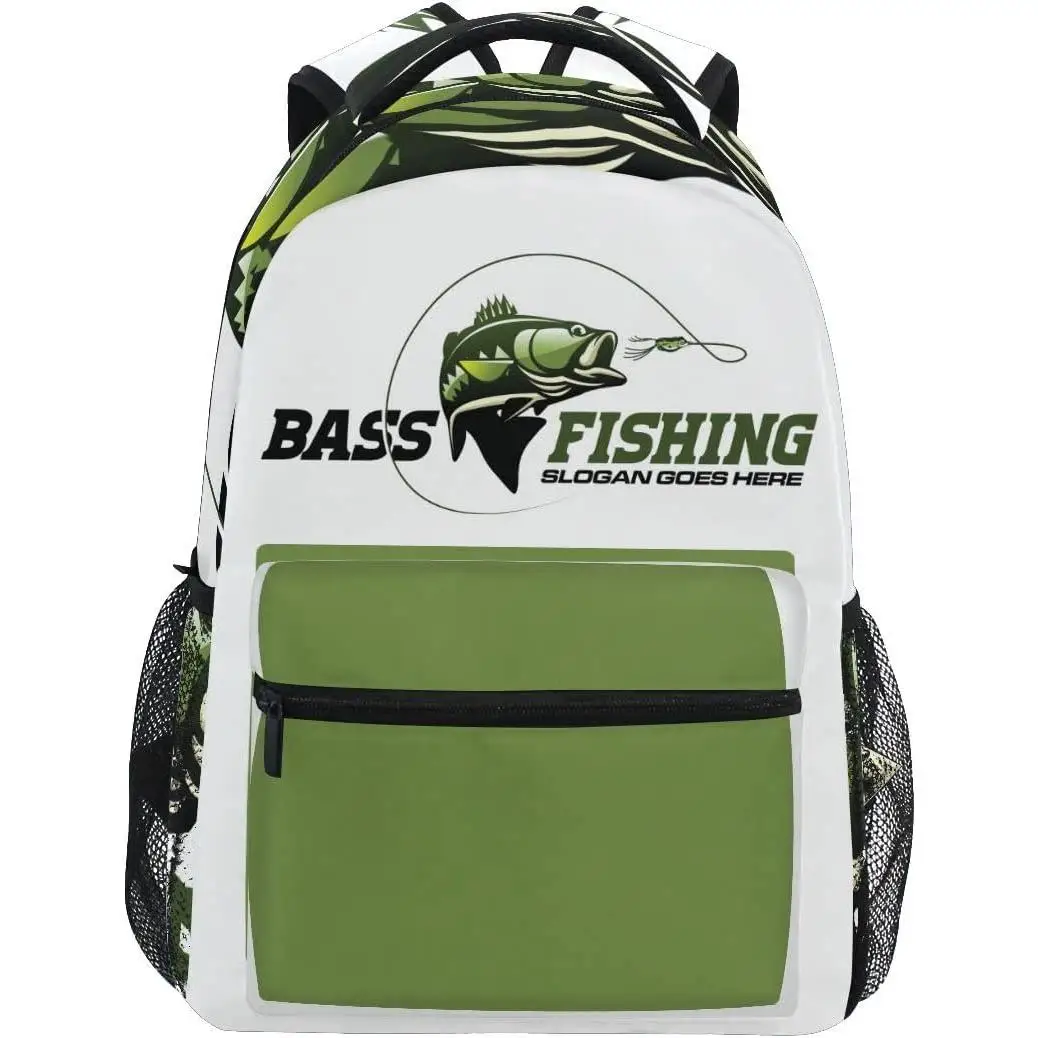 

Pfrewn Largemouth Bass Fishing Backpack for Boys Men Travel Laptop Backpack Daypack Bag Casual Daypack for Travel Outdoor