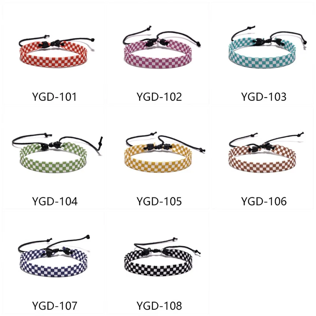 Drawstring Bracelet Geometric Geometric Pattern Bracelet Adjustable Woven Bracelet Colorful For Casual Activities Couple Travel