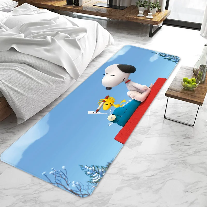 Funny Cartoon S-Snoopys Entrance Doormat Non-slip Washable Kitchen Carpet Living Room Hallway Rugs Door Mats Bathroom Bath