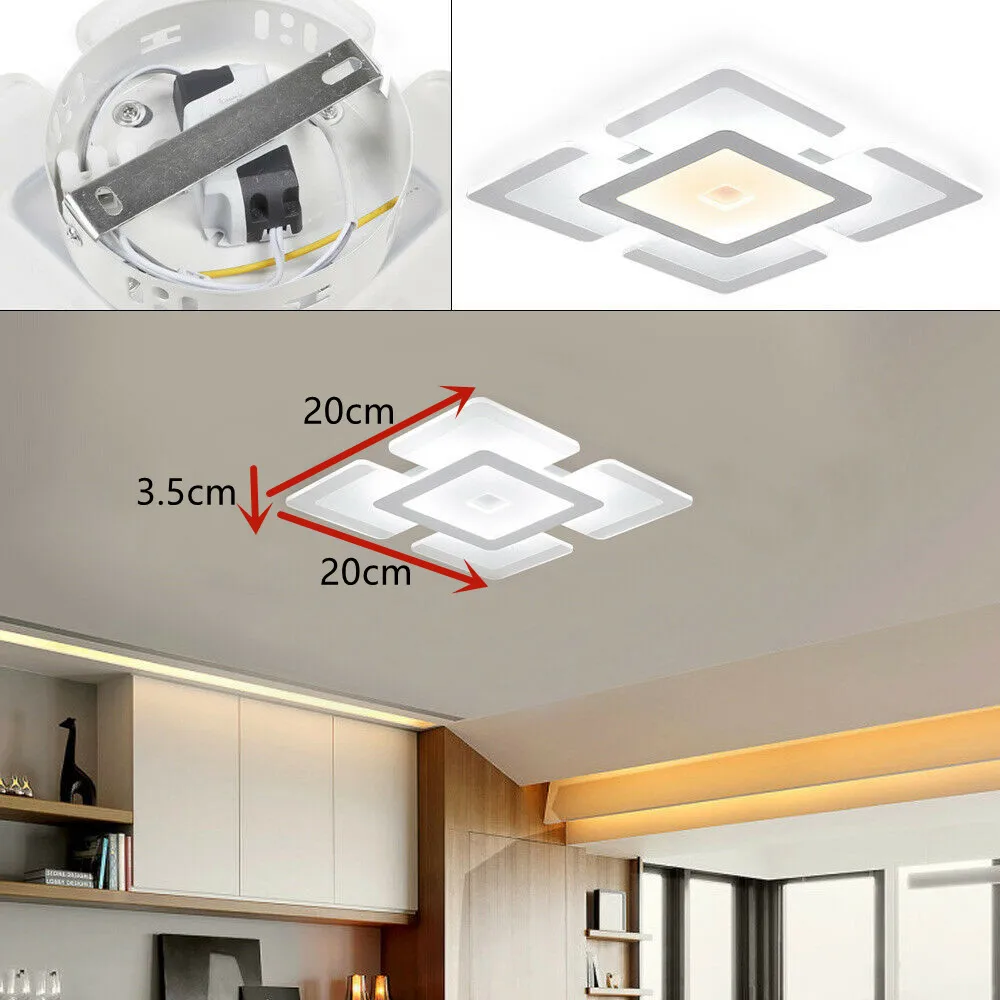 Ceiling Light Bedroom Modern Acrylic LED Square Lamp Living Room Light Fixture