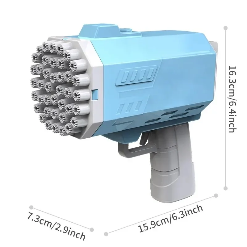 Pistola de burbujas porosa de mano de 40 agujeros/juego de boda/juguete de burbujas para exteriores (sin agua de burbujas)