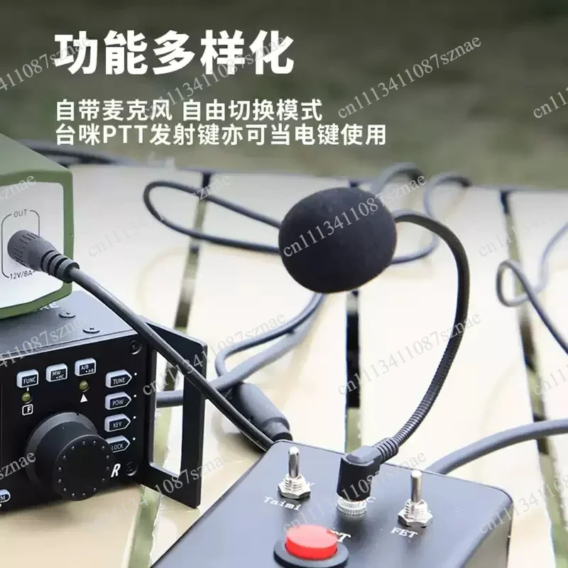 Versatile DIH-1 Shortwave Radio Microphone with CW Key and PTT, Supports External Speaker and Headphone for Ham Operators