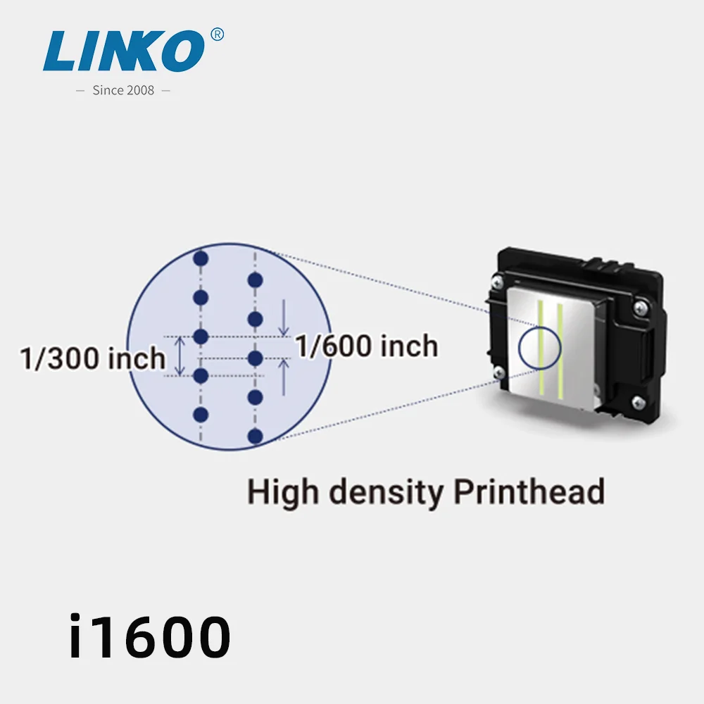 Печатающая головка LINKO DTF I1600, 1 дюйм, начальный уровень, струйная печать, 4 цвета, высокая точность I1600