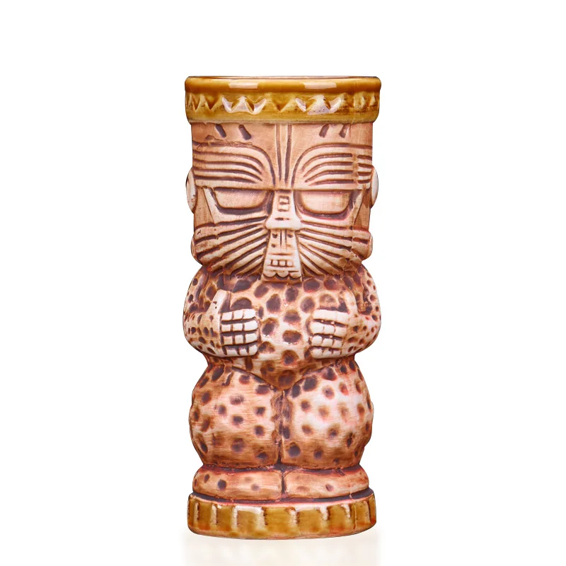 340ml Ceramic Tiki Mug Creative Porcelain Beer Wine Mug Cup Bar Tool