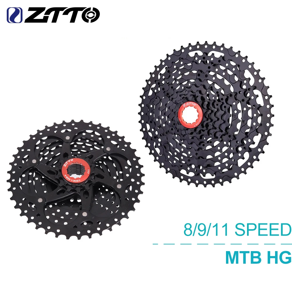 

ZTTO MTB Cassette 8/9/11 Speed 40/42/46/50T Black Cassette Sprocket 8/9/11v K7 HG Freewheel