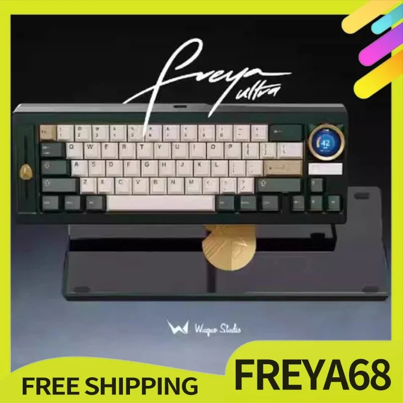 Wuquestudio Freya68 Mechanical Keyboard Kit Customized Three Mode Touch Screen Rgb 68 Key Keyboard Kit For Gamer Office Gifts