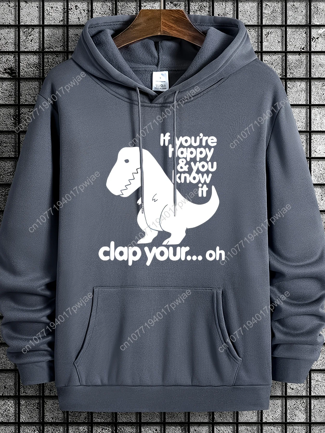 Sweat à capuche imprimé graphique Unique Dinosaur Humor – Sweat à capuche tendance pour hommes – Sweat-shirt à capuche confortable, tendance et polyvalent à manches longues