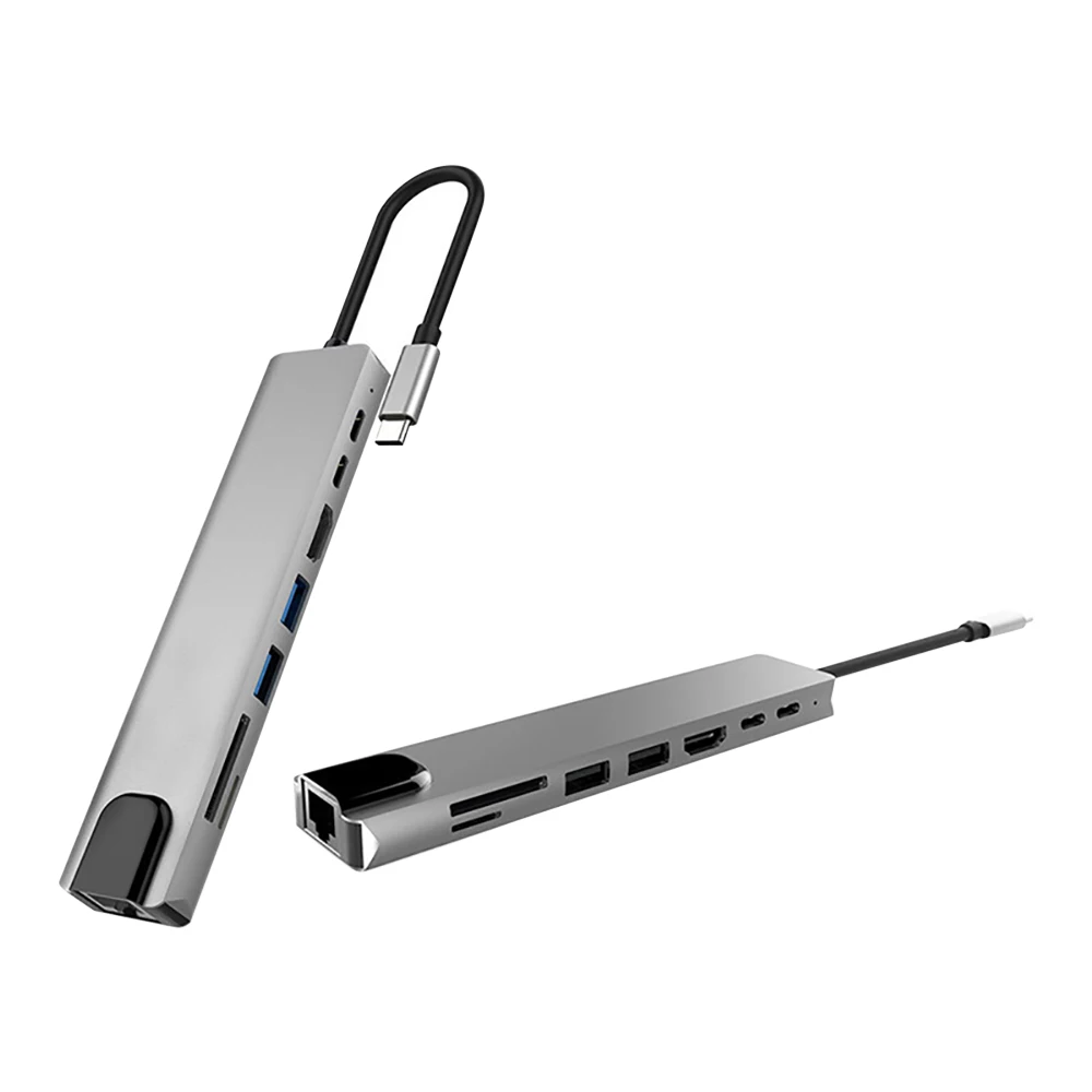 

USB C 8 в 1 концентратор типа C разветвитель 4K Thunderbolt 3 док-станция адаптер для ноутбука Macbook Air M1 iPad Pro RJ45 HDMI-совместимый